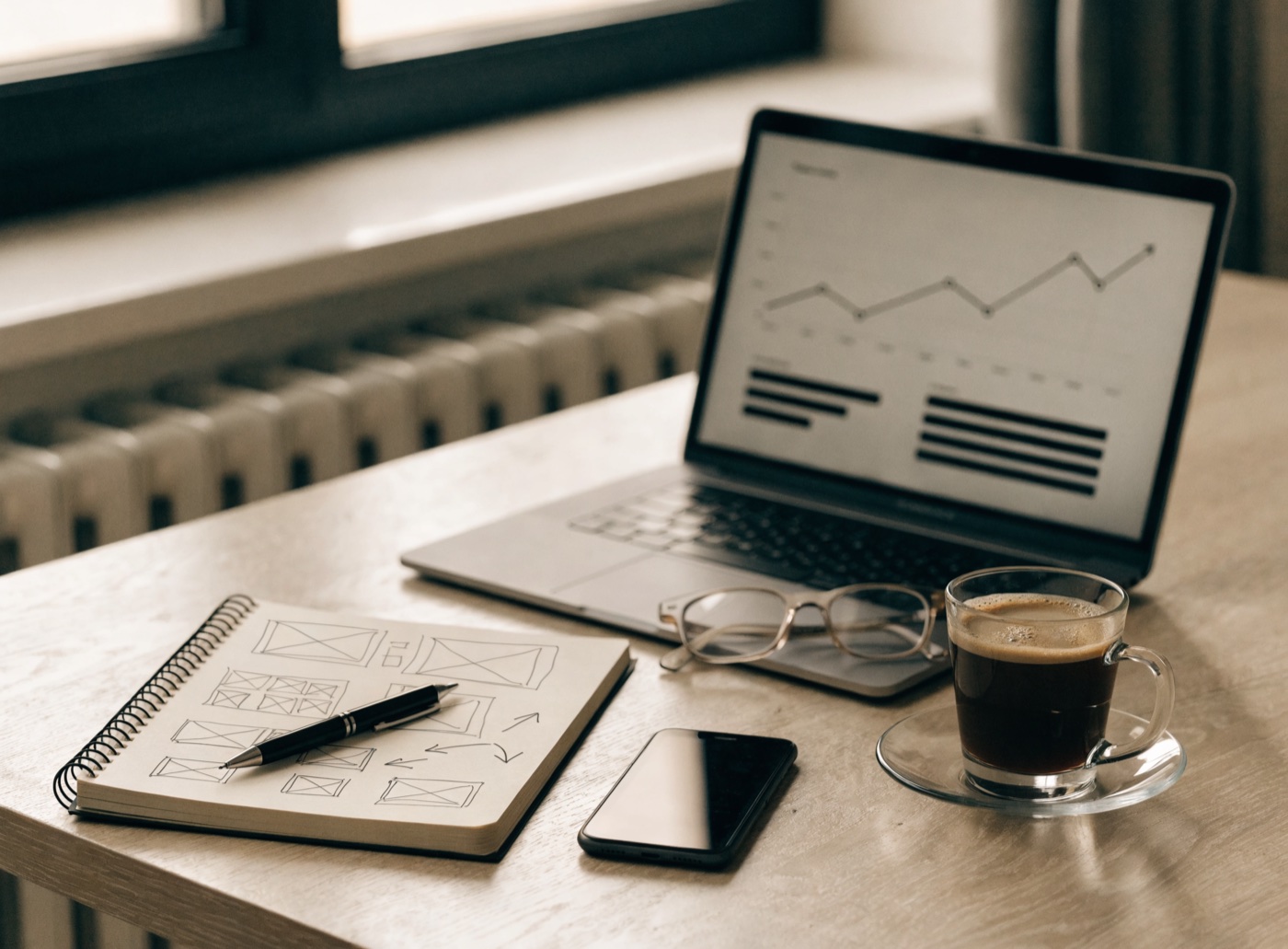 Session d'audit et de stratégie digitale : analyse de données et maquettes de site