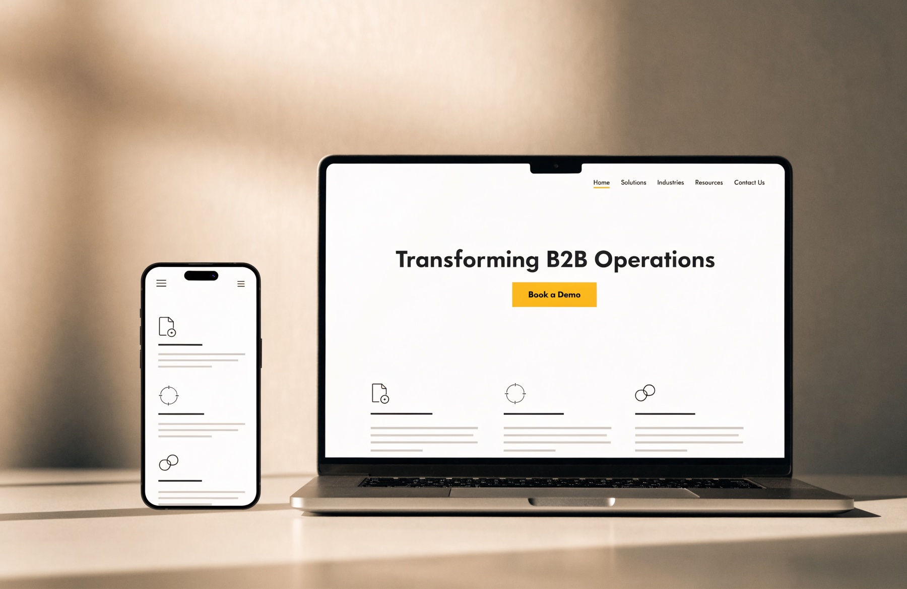 Aperçu d'un site web professionnel responsive conçu par Digital Core, sur ordinateur portable et smartphone